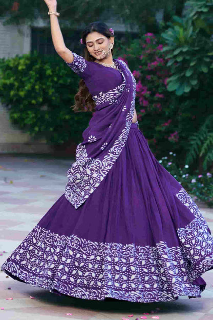 Cotton Chenderi Zari Woven Work Lehenga Choli In Purple Colour NCLD1300030