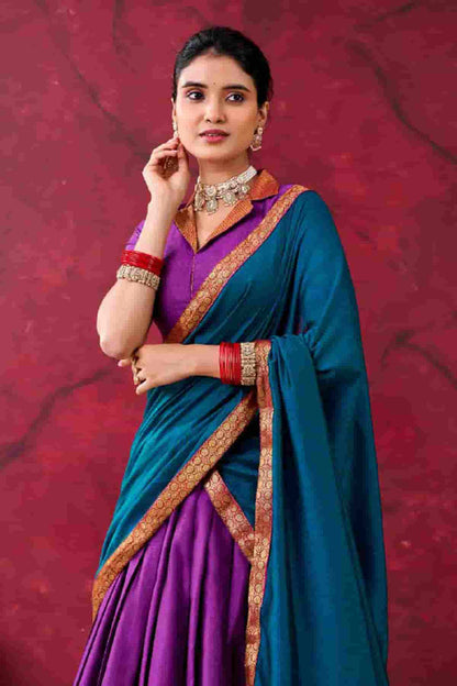 Cotton Zari Woven Work Lehenga Choli In Purple Colour NCLD1300045