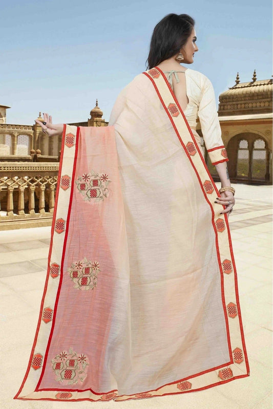 Cream Cotton Designer Saree NCSD11210661