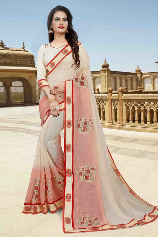 Cream Cotton Designer Saree NCSD11210661