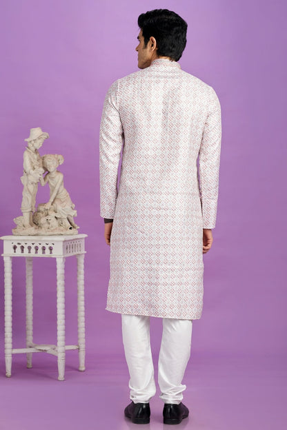 Cream Cotton Pintex Kurta Pajama NCKP12310188