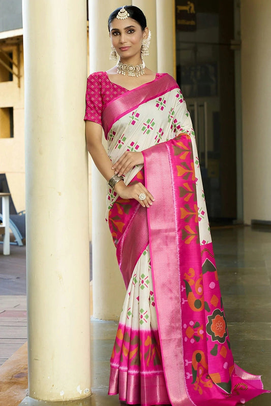 Cream Crepe Traditional Saree NCSD11111654