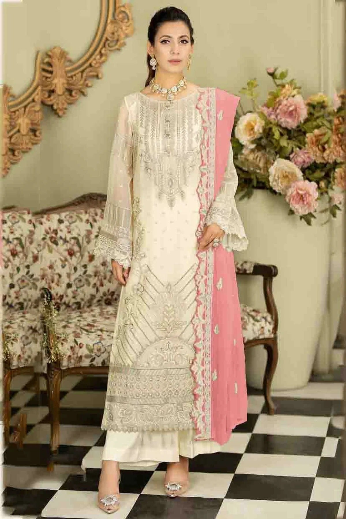 Cream Faux Georgette Pakistani Suit NCSM11410152