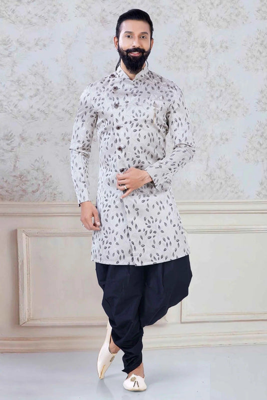Cream Jacquard Festival Wear Dhoti Sherwani NCSH11310183