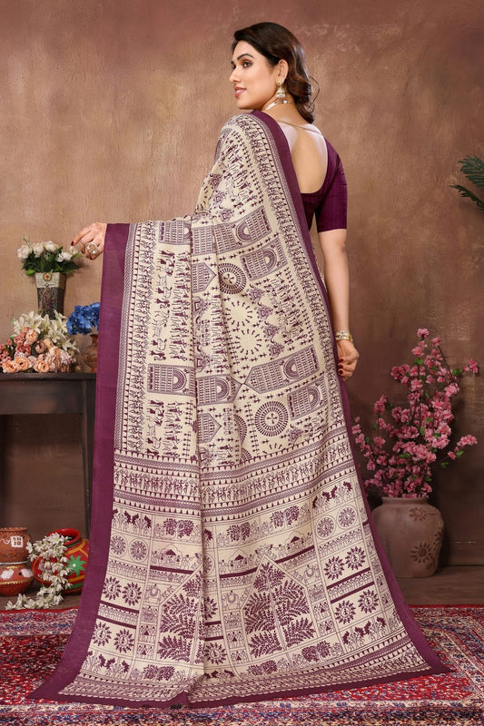 Cream Khadi Silk Saree NCSD11112525