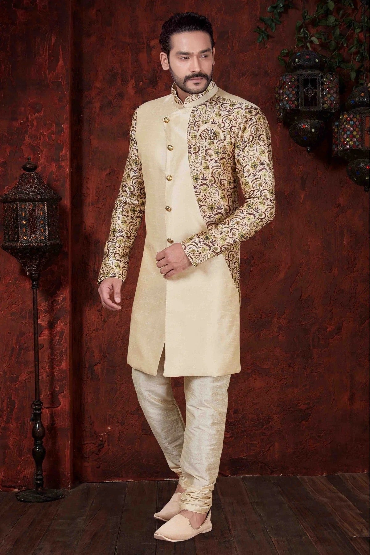 Cream Kurta Pajama In Silk NCKP10410587