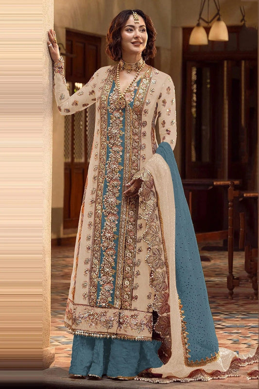 Cream Organza Pakistani Suit NCSM11410557