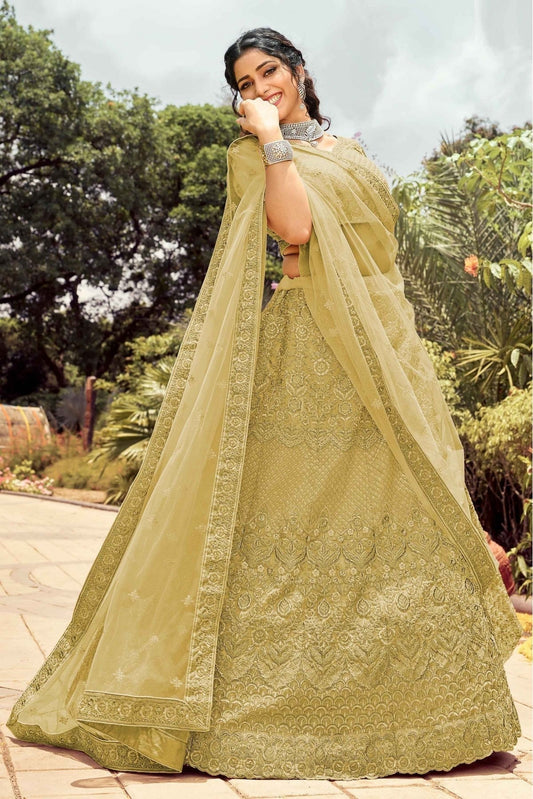 Cream Organza Resham Lehenga Choli NCLC10810405