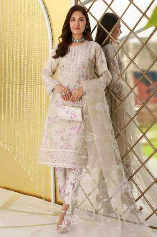 Cream Organza Silk Pakistani Suit NCSM11410125