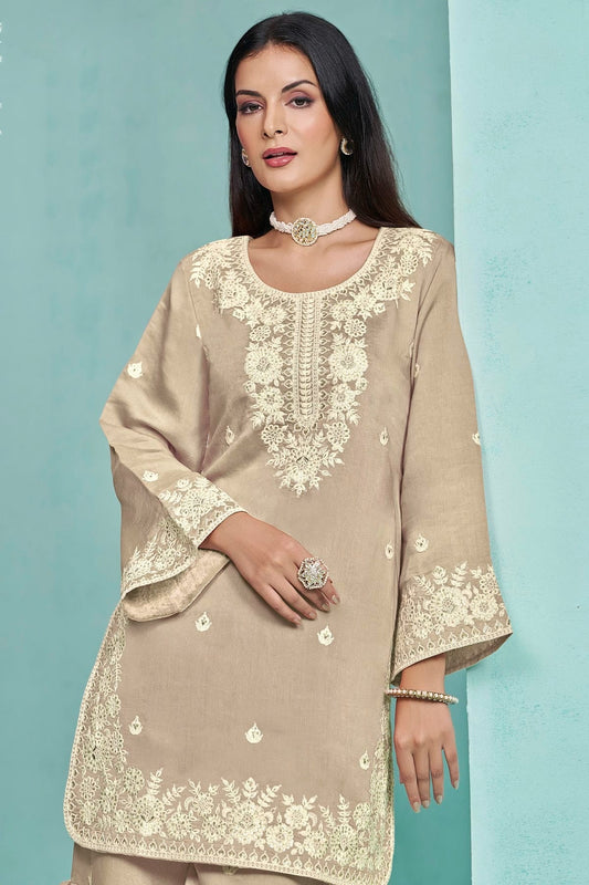Cream Roman Silk Sharara Suit NCSM10510219