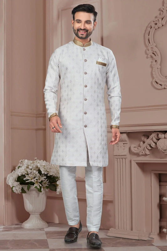 Cream Silk Dupion Sherwani NCSH10410206