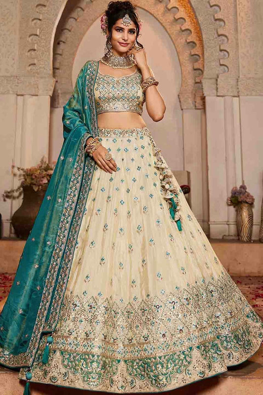 Cream Tissue Lehenga Choli NCLC11110780