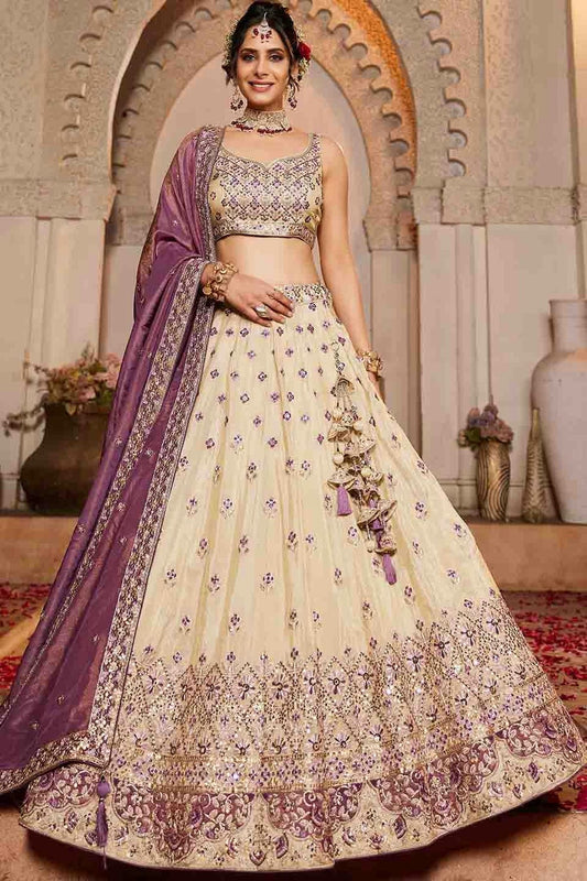 Cream Tissue Lehenga Choli NCLC11110781