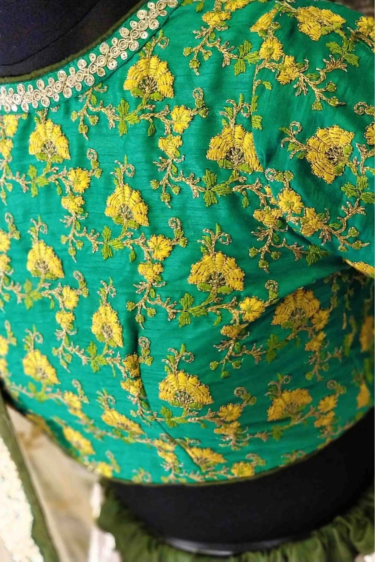 Cream and Green Art Silk and Banglori Silk Lehenga Choli NCLC10110244