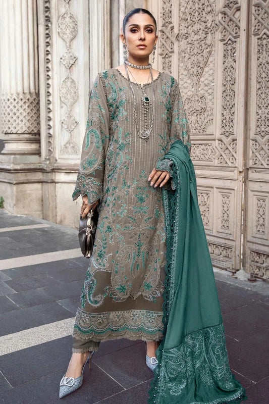 Dark Beige Rayon Semi Stitched Pakistani Suit NCSM12510208