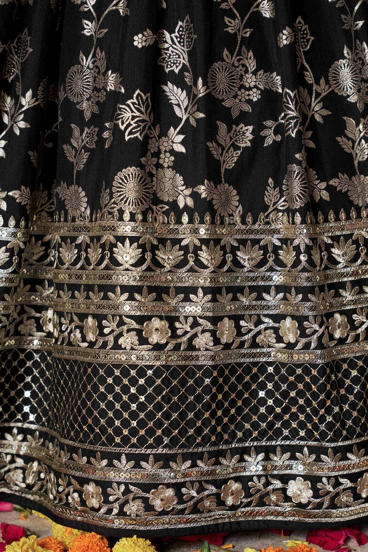 Dola Silk Jacquard Lehenga Choli In Black Colour LC10110100