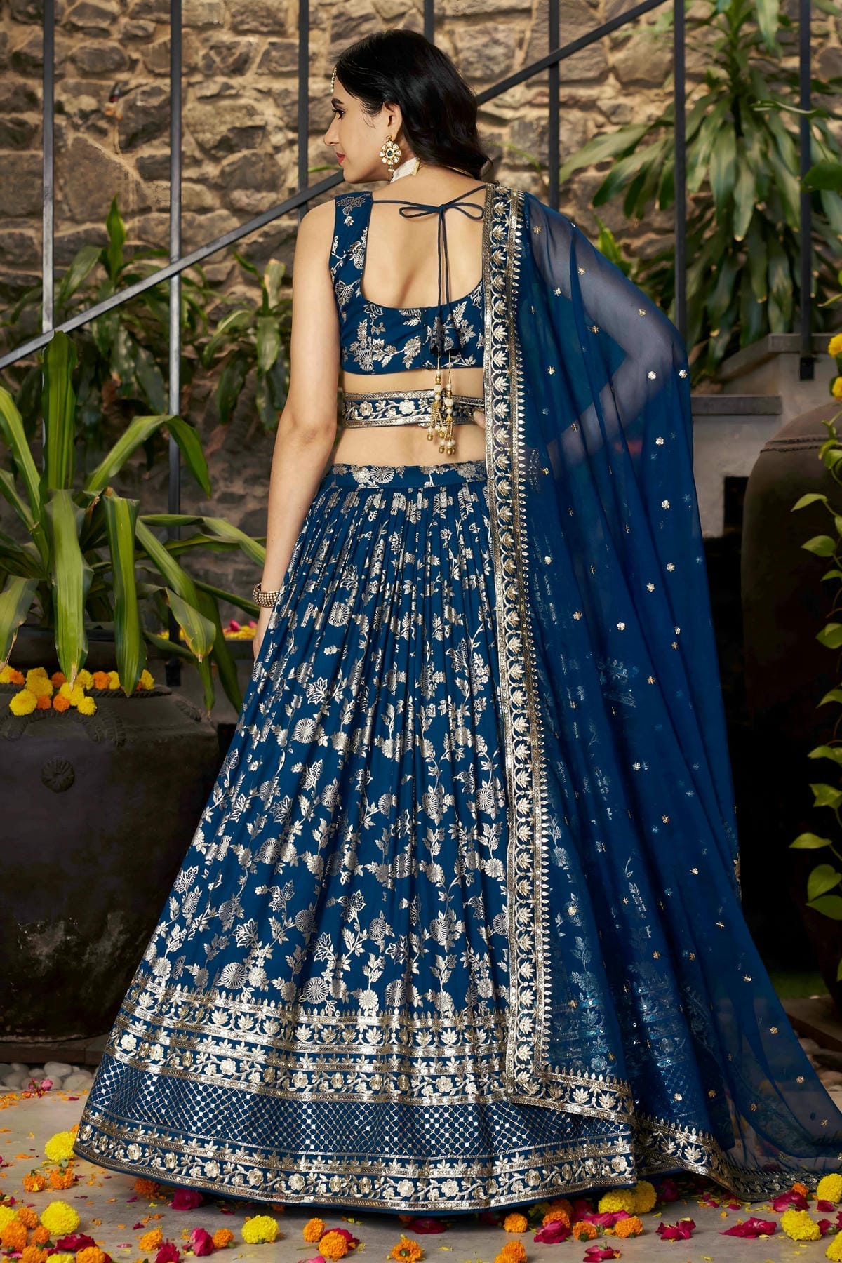 Dola Silk Jacquard Lehenga Choli In Blue Colour LC10110101