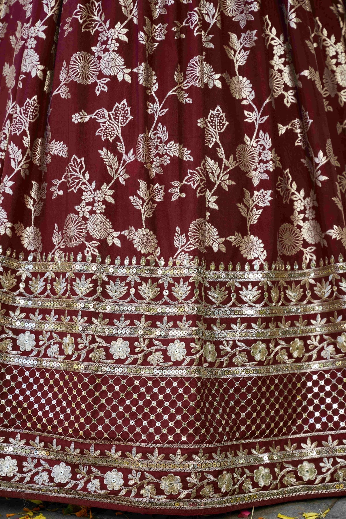 Dola Silk Jacquard Lehenga Choli In Maroon Colour LC10110104