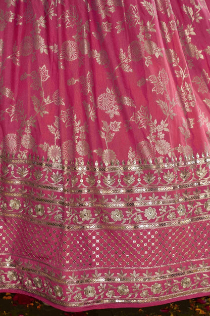 Dola Silk Jacquard Lehenga Choli In Peach Colour LC10110105
