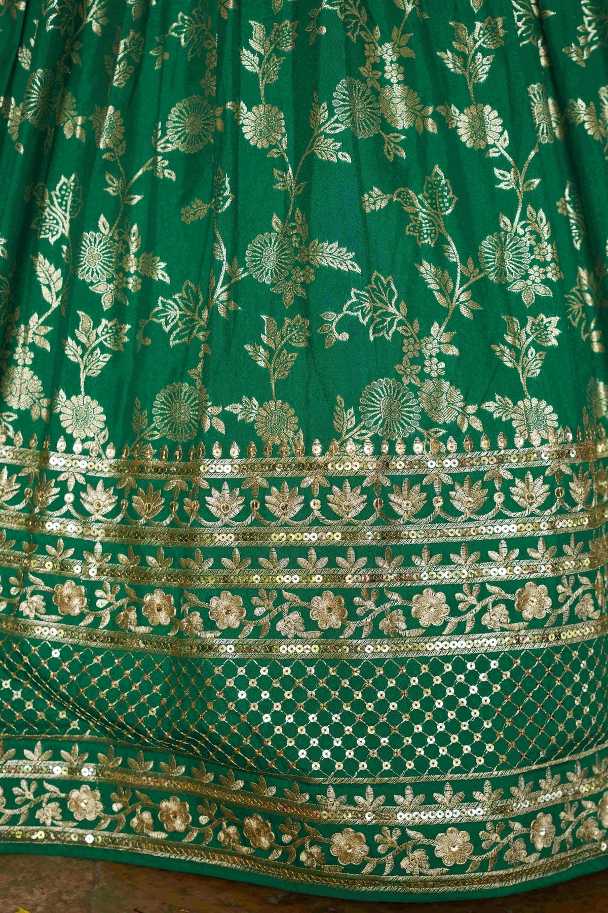Dola Silk Jacquard Lehenga Choli In Rama Green Colour LC10110107