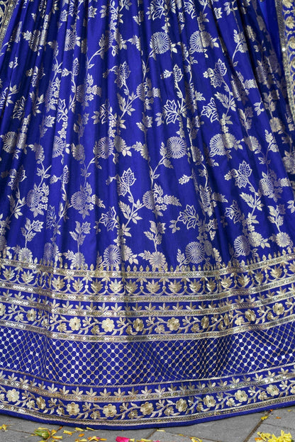 Dola Silk Jacquard Lehenga Choli In Royal Blue Colour LC10110109