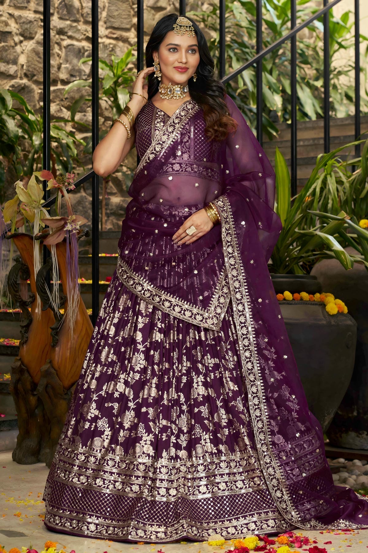 Dola Silk Jacquard Lehenga Choli In Wine Colour LC10110110