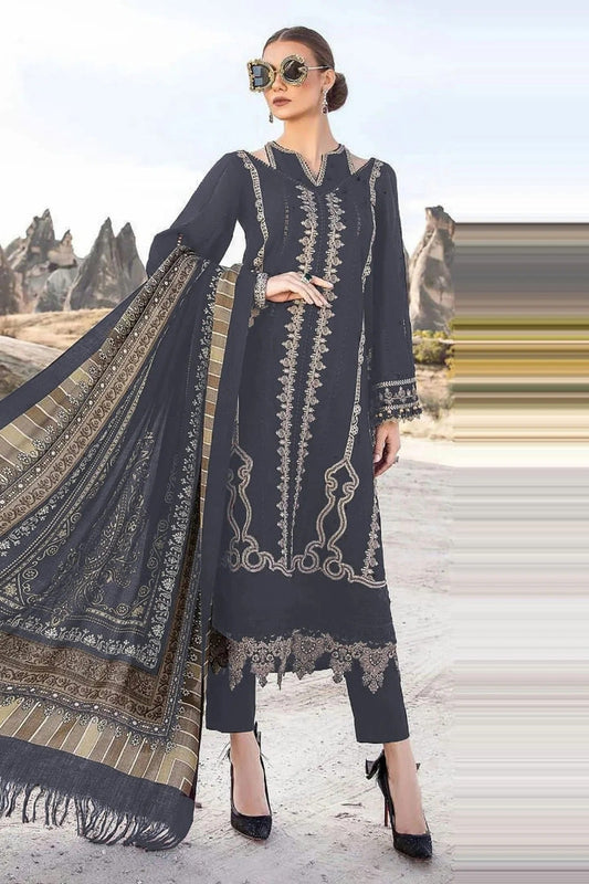 Dusty Blue Faux Georgette Pakistani Suit NCSM11410559