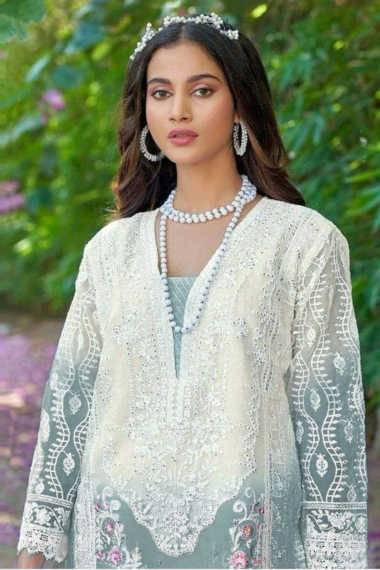 Dusty Blue Organza Pakistani Suit NCSM11410575