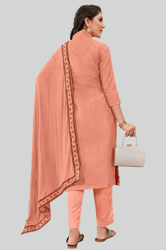 Dusty Pink Chanderi Silk Pant Style Suit NCSM11112397