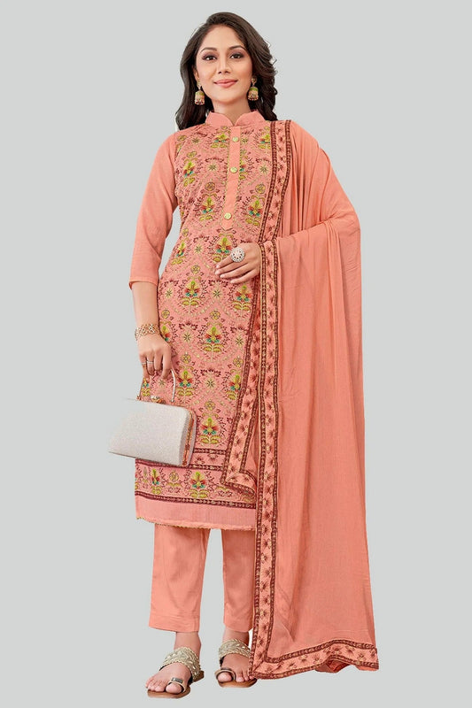 Dusty Pink Chanderi Silk Pant Style Suit NCSM11112397