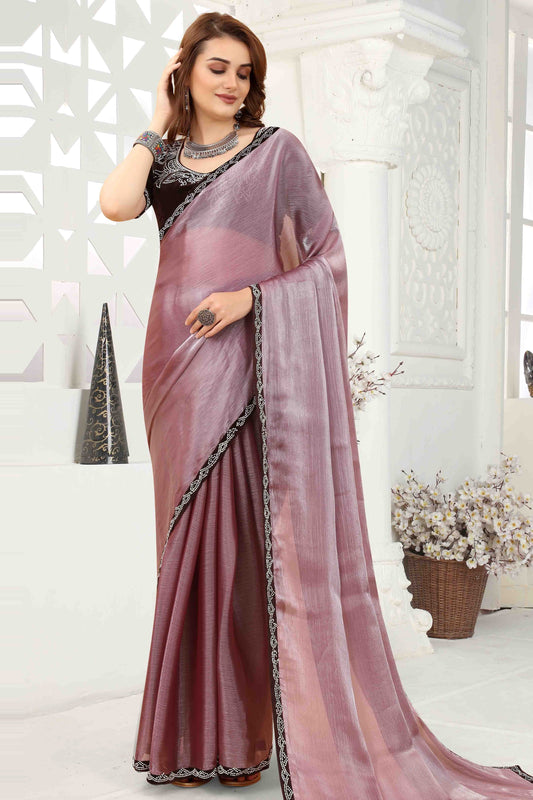 Dusty Pink Jimmy Choo Crush Designer Saree NCSD11210878