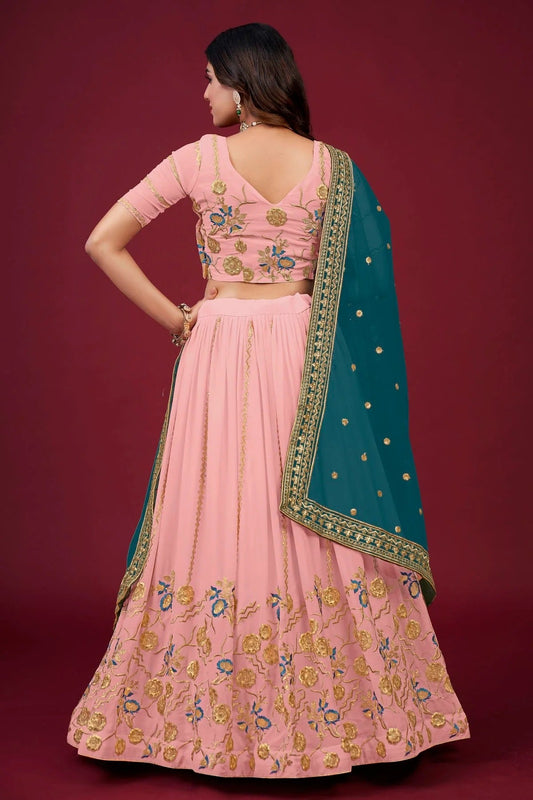 Faux Georgette Designer Lehenga CholiIn Baby Pink  NCLC12710150