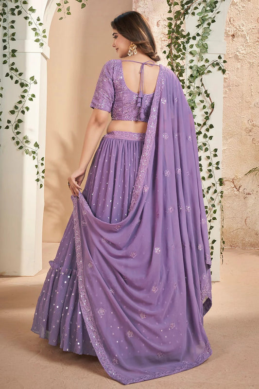 Faux Georgette Designer Lehenga CholiIn Light Purple  NCLC12710111