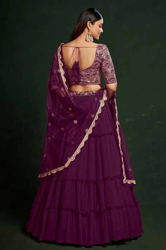 Faux Georgette Designer Lehenga CholiIn Purple  NCLC12710122