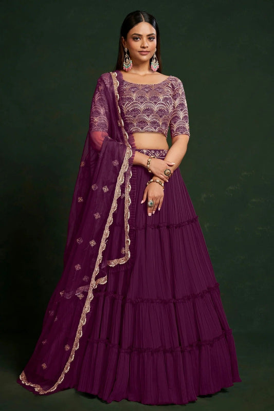 Faux Georgette Designer Lehenga CholiIn Purple NCLC12710122