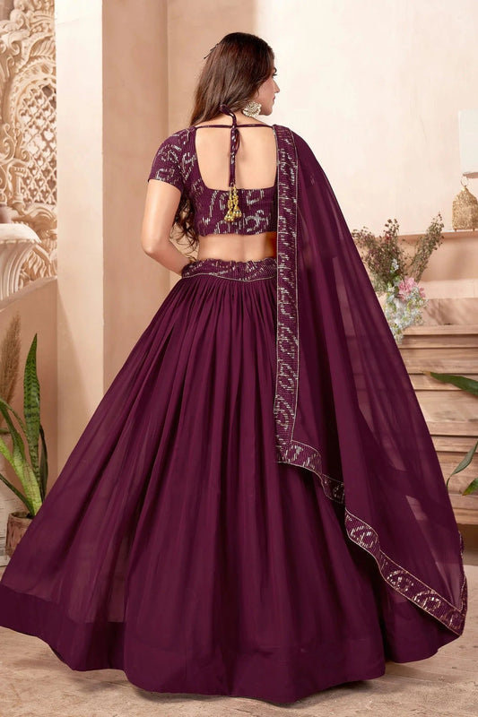 Faux Georgette Designer Lehenga CholiIn Purple  NCLC12710169