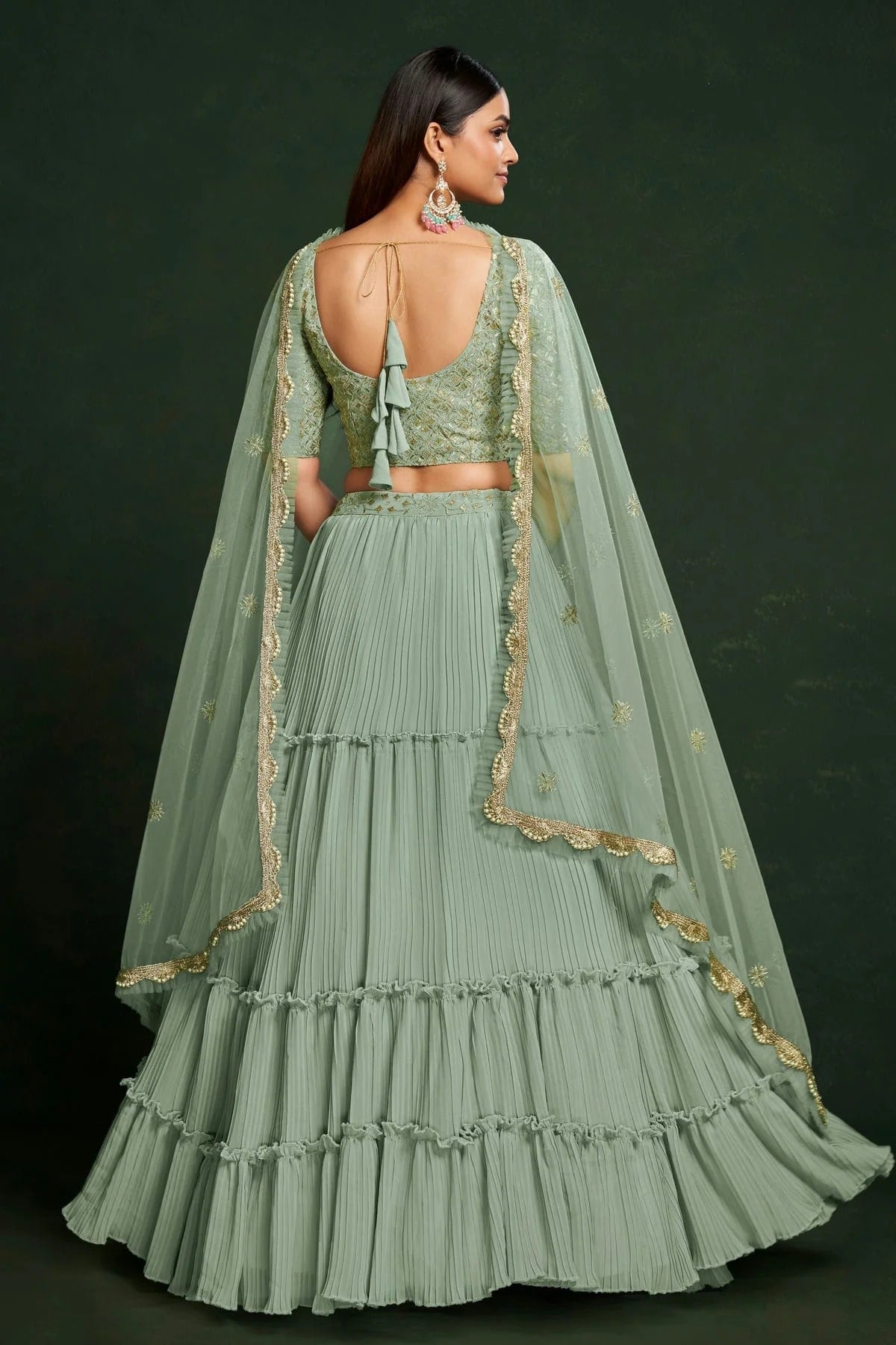 Faux Georgette Designer Lehenga CholiIn Slate Blue  NCLC12710125