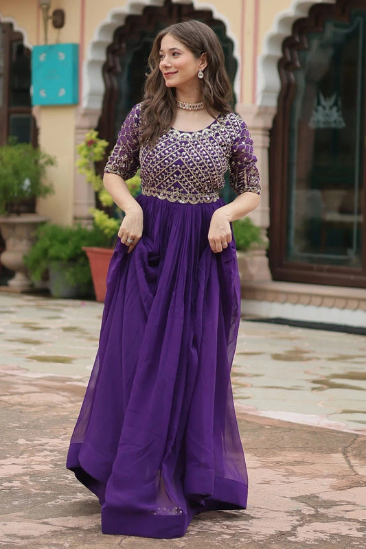 Faux Georgette Readymade Long Gown NCGW11112425