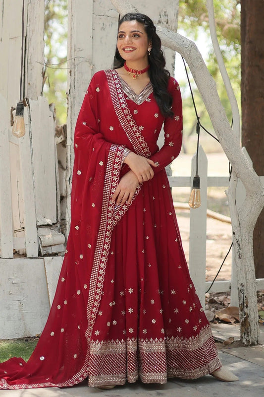 Faux Georgette Readymade Long Gown NCGW11112428