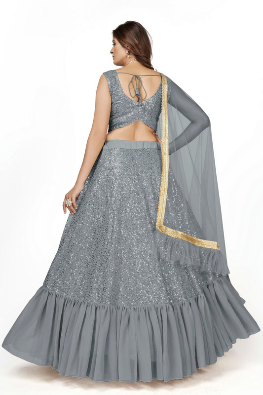 Georgette Designer Lehenga CholiIn Grey  NCLC12710165