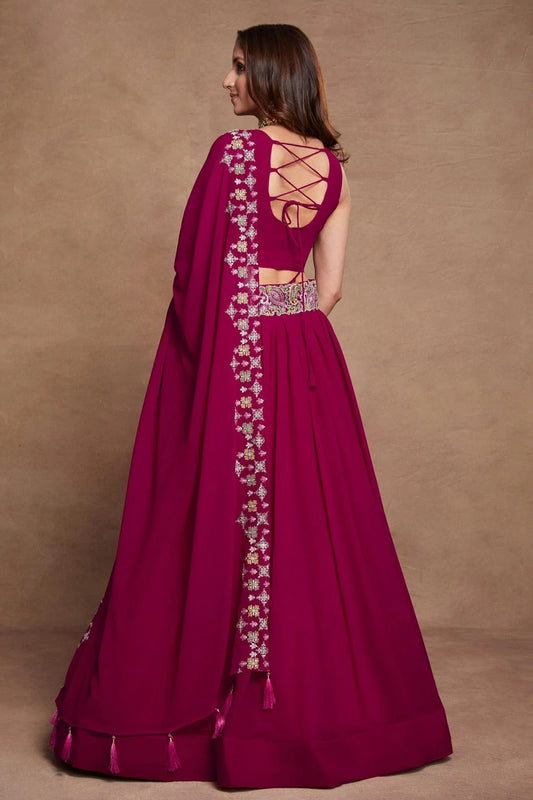 Georgette Designer Lehenga CholiIn Magenta  NCLC12710115