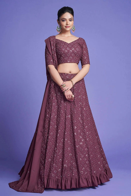 Georgette Designer Lehenga CholiIn Muave NCLC12710100