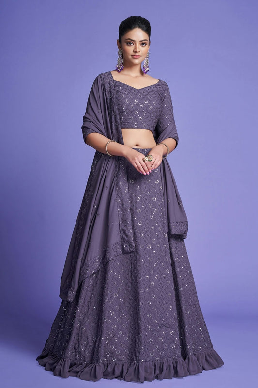 Georgette Designer Lehenga CholiIn Purple NCLC12710101