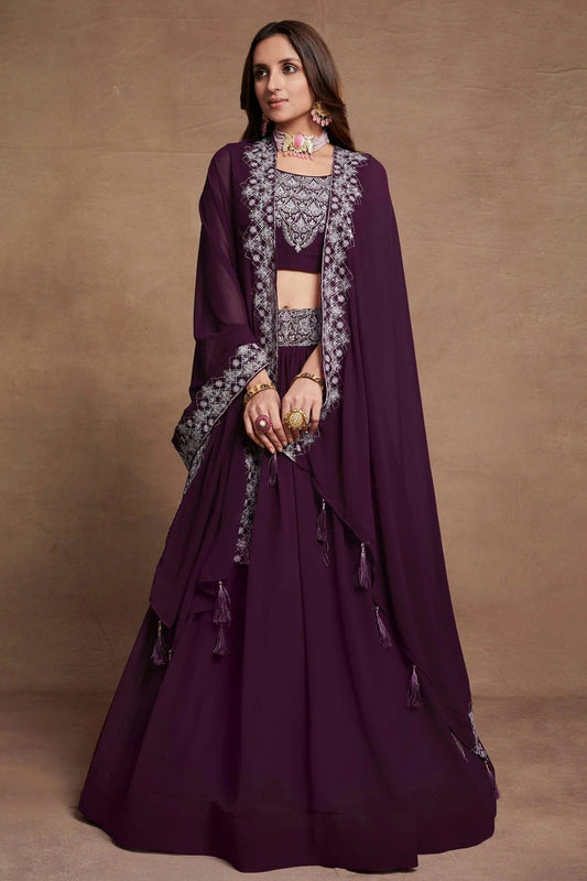 Georgette Designer Lehenga CholiIn Violet NCLC12710113