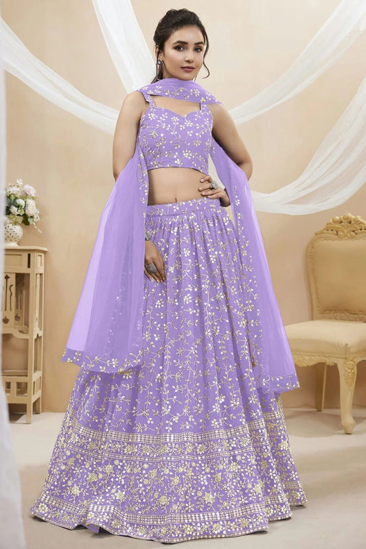 Georgette Embroidery A Line Lehenga Choli NCLC10110142
