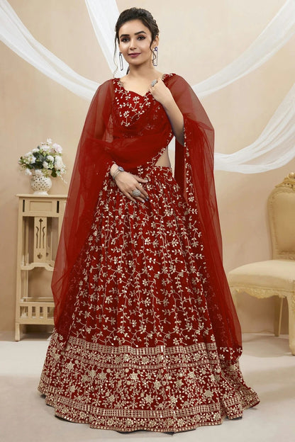 Georgette Embroidery A Line Lehenga Choli NCLC10110144
