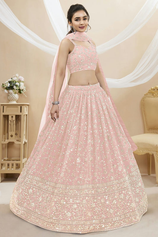 Georgette Embroidery A Line Lehenga Choli NCLC10110145