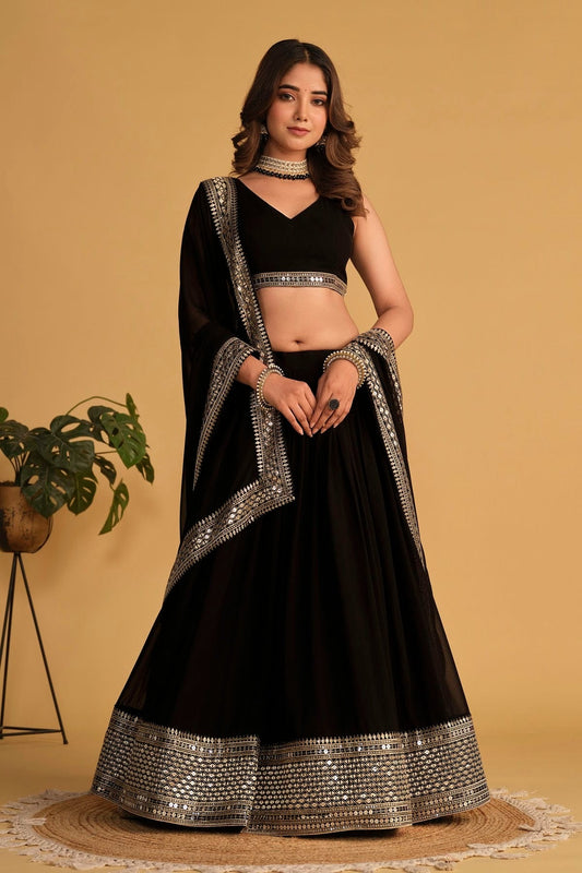 Georgette Embroidery A Line Lehenga Choli NCLC10110176