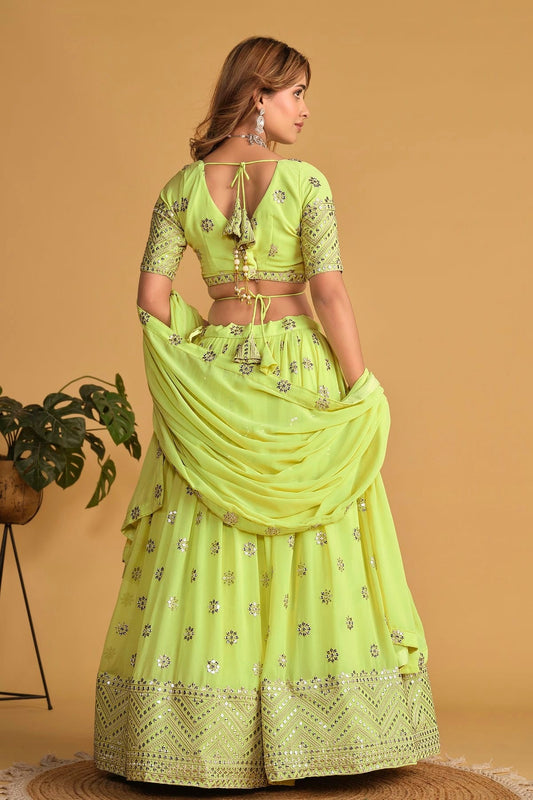 Georgette Embroidery A Line Lehenga Choli NCLC10110177