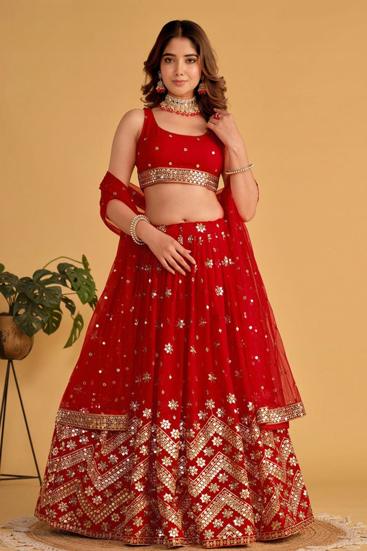 Georgette Embroidery A Line Lehenga Choli NCLC10110178